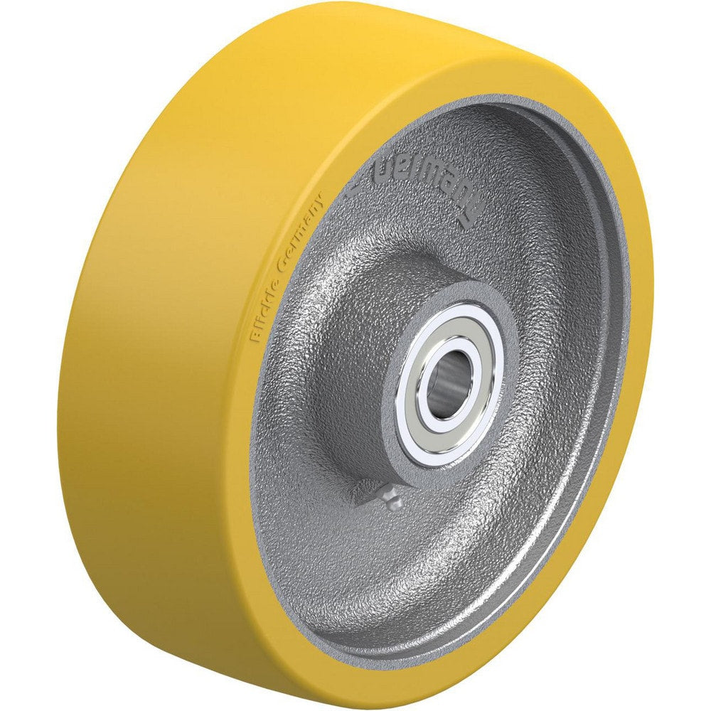 Rigid & Swivel Caster Wheel: Polyurethane, 10" Dia, 3-1/8" Wide