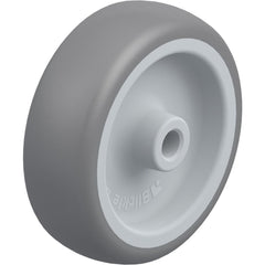 Rigid & Swivel Caster Wheel: Rubber, 3" Dia, 1" Wide