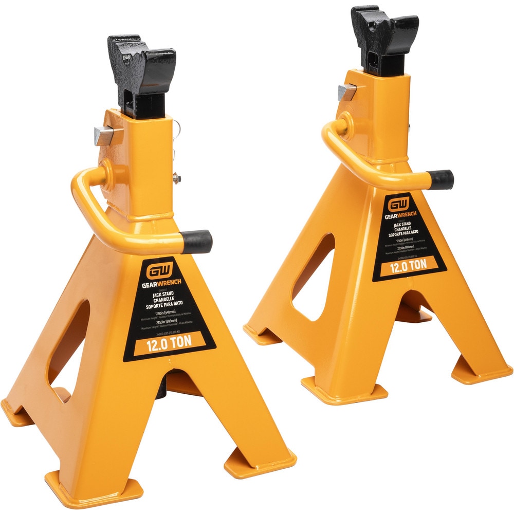 Jack Stands & Tripods; Jack Stand Type: Ratcheting Jack Stand; Load Capacity (Ton): 12; Load Capacity (Lb.): 12; Minimum Height (Inch): 17-1/2; Minimum Height (Inch): 17.5000; Maximum Height (Inch): 27.5; Saddle Width: 4.75