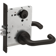 Lever Locksets; Lockset Type: Storeroom; Key Type: Keyed Different; Back Set: 2-3/4; Cylinder Type: Conventional; Material: Metal; Door Thickness: 1-3/4; Finish: Flat Black Coated