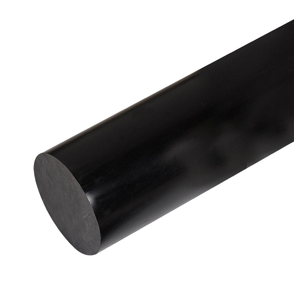 Plastic Rod: 48" Long, 2.25" Dia, Black, Opaque, 5000 - 1000 psi Tensile Strength