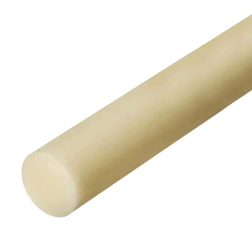 Plastic Rod: 24" Long, 1.75" Dia, Natural Color, Opaque, 5000 psi Tensile Strength