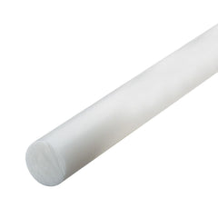 Plastic Rod: 48" Long, 0.5" Dia, Natural Color, Opaque, 5000 - 1000 psi Tensile Strength