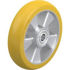 Rigid & Swivel Caster Wheel: Polyurethane, 8" Dia, 2" Wide