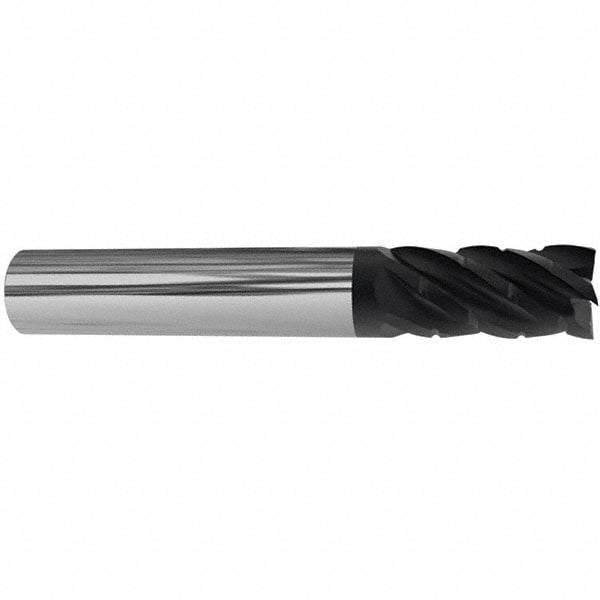 Corner Radius End Mill: 1" Dia, 3-1/4" LOC, 38 deg Helix, Corner Radius End, Centercutting Series HS