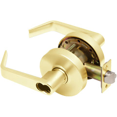 Lever Locksets; Lockset Type: Entrance; Key Type: Keyed Different; Back Set: 2-3/4; Cylinder Type: Less Core; Material: Metal; Door Thickness: 1-3/8 to 1/3-4; Finish: Bright Brass