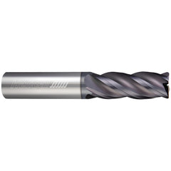 Corner Radius End Mill: 3/8" Dia, 2" LOC, 0.1250" Radius, 3 Flute, Solid Carbide