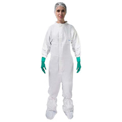 Disposable Coveralls: Non-Hazardous Liquid Splash Protection, Size 5X-Large, CleanTough, Storm Flap Closure