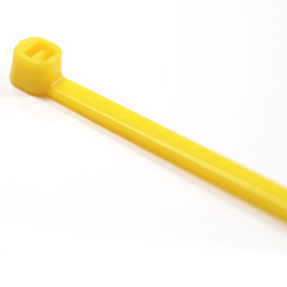 Cable Ties; Cable Tie Type: Standard Cable Tie; Locking Style: Plastic Pawl; Material: Polyamide; Color: Yellow; Overall Length: 8.00; Overall Width (Decimal Inch - 4 Decimals): 0.1400; Maximum Bundle Diameter (Decimal Inch): 2.1300