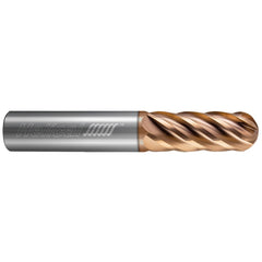 Ball End Mill: 1/8" Dia, 1/4" LOC, 6 Flute, Solid Carbide