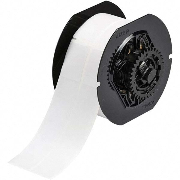 Label Maker Label: Clear & White, Vinyl, 500 per Roll