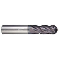 Ball End Mill: 5/32" Dia, 5/16" LOC, 4 Flute, Solid Carbide