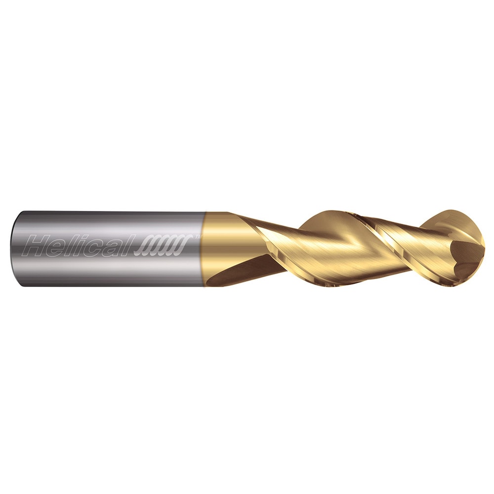 Ball End Mill: 5/16" Dia, 1" LOC, 2 Flute, Solid Carbide