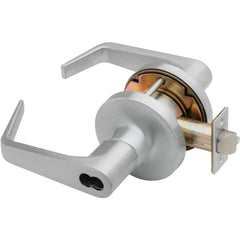 Lever Locksets; Lockset Type: Entrance; Key Type: Keyed Different; Back Set: 2-3/4; Cylinder Type: Less Core; Material: Metal; Door Thickness: 1-3/4 to 2-1/4; Finish: Satin Chrome