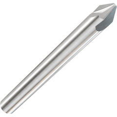 Chamfer Mill: 3/8" Dia, 3/8" Shank Dia, 30 deg, 3 Flute, Solid Carbide, Single End