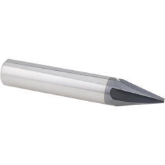 Chamfer Mill: 1/2" Dia, 1/2" Shank Dia, 15 deg, 4 Flute, Solid Carbide, Single End