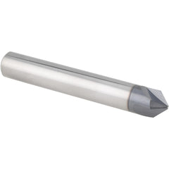 Chamfer Mill: 3/8" Dia, 3/8" Shank Dia, 45 deg, 3 Flute, Solid Carbide, Single End