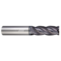 Corner Radius End Mill: 1/8" Dia, 5/8" LOC, 0.50 mm Radius, 4 Flute, Solid Carbide