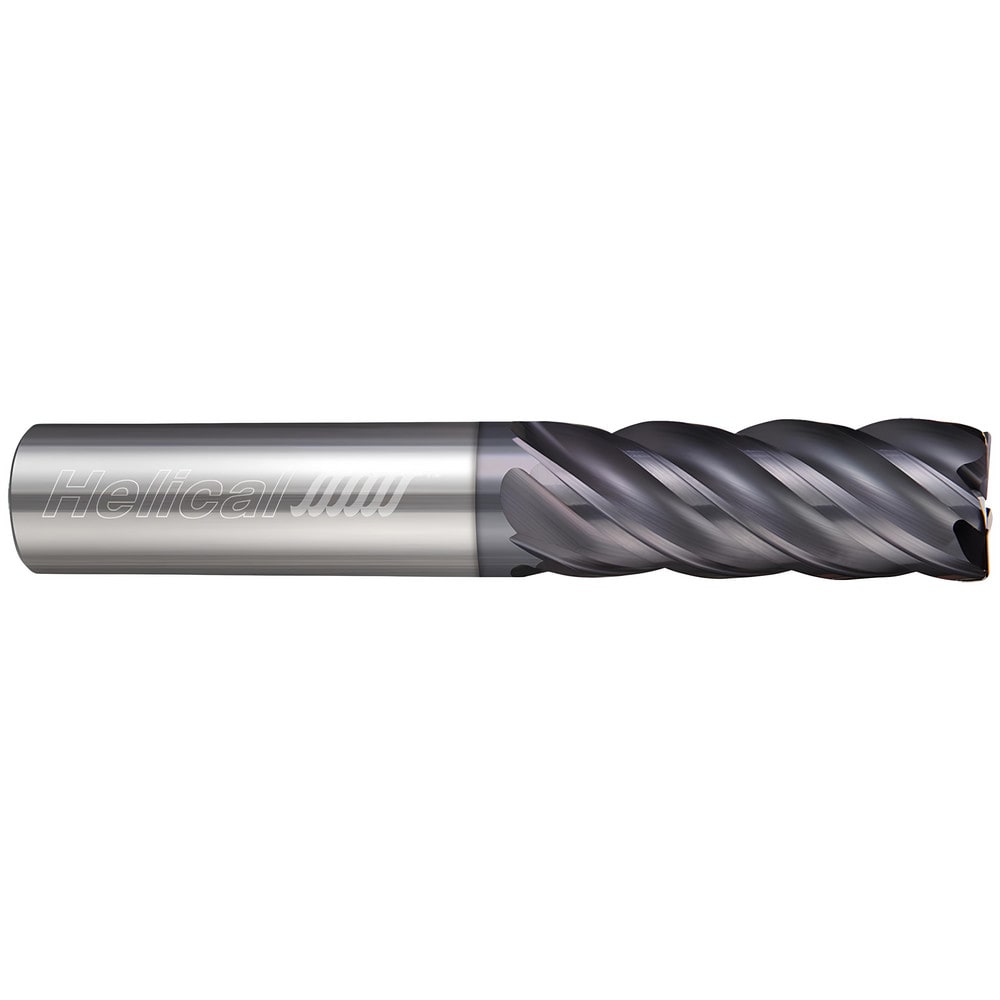 Corner Radius End Mill: 3/8" Dia, 1" LOC, 0.50 mm Radius, 5 Flute, Solid Carbide