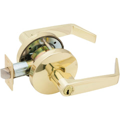 Lever Locksets; Lockset Type: Entrance; Key Type: Keyed Different; Back Set: 2-3/4; Cylinder Type: Key in Lever Cylinder; Material: Metal; Door Thickness: 1-3/8 to 2; Finish: Bright Brass