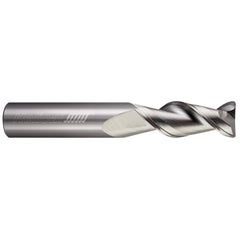 Corner Radius End Mill: 1/4" Dia, 3/8" LOC, 0.0100" Radius, 2 Flute, Solid Carbide