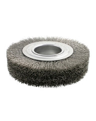 8″ Diameter × 1 3/8″ Width, Carbon Steel, 0.006″ Crimped Bristle, Wheel Brush
