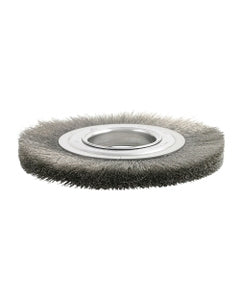 6″ Diameter × 1/2″ Width, Carbon Steel, 0.0104″ Crimped Bristle, Wheel Brush
