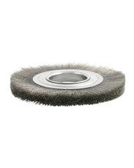 6″ Diameter × 1/2″ Width, Carbon Steel, 0.0104″ Crimped Bristle, Wheel Brush
