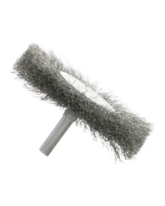 2 1/2″ Diameter × 0.312″ Width, Carbon Steel, 0.014″ Crimped Bristle, Wheel Brush