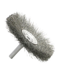 2″ Diameter × 0.312″ Width, Carbon Steel, 0.010″ Crimped Bristle, Wheel Brush