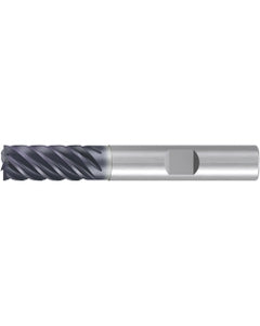 ‎Square End Mill; 1/2″ Dia. × 1-1/4″ LOC × 1/2″ Shank Dia. × 3-1/4″ OAL ; 6 FL ; Carbide ; AlCr