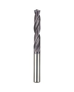 9.2 mm Dia. × 10 mm Shank × 61 mm Flute Length × 103 mm OAL, 5xD, TiAlCN, 2 Flute, Coolant Thru, h6, Cylindrical, Solid Carbide Drill Series/List #NG11