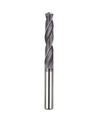 #13 Dia. × 6 mm Shank × 36 mm Flute Length × 74 mm OAL, 5xD, TiAlCN, 2 Flute, Coolant Thru, h6, Cylindrical, Solid Carbide Drill Series/List #NG11