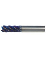 ‎L9708 - 10 mm Cutting Dia. × 22 mm LOC × 10 mm Shank Dia. × 80 mm OAL, 0.5 mm Corner Radius, 5 Flutes, Carbide, AlTiN Coating, Corner Rounding Endmill