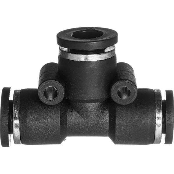 Value Collection - 8mm OD, Nylon Push-to-Connect Union Tee - 150 Max psi, Black - Eagle Tool & Supply