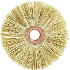 Brush Research Mfg. - 3" OD, 1/2" Arbor Hole, Crimped Tampico Wheel Brush - 3/8" Face Width, 1-1/16" Trim Length, 20,000 RPM - Eagle Tool & Supply