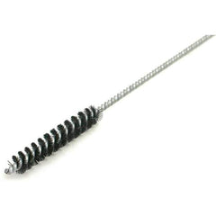 Brush Research Mfg. - 3/4" Diam Helical Steel Tube Brush - Single Spiral, 0.006" Filament Diam, 3" Brush Length, 40" OAL, 0.245" Diam Galvanized Steel Shank - Eagle Tool & Supply