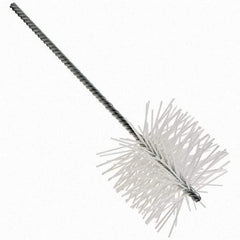 Brush Research Mfg. - 5-1/2" Diam Helical Nylon Tube Brush - Single Spiral, 0.079" Filament Diam, 8" Brush Length, 8" OAL, 0.292" Diam Galvanized Steel Shank - Eagle Tool & Supply