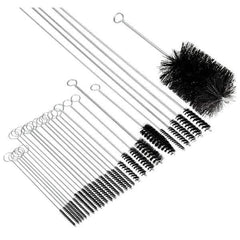 Brush Research Mfg. - 3/4" Diam Helical Nylon Tube Brush - Single Spiral, 0.028" Filament Diam, 3" Brush Length, 14" OAL, 0.245" Diam Galvanized Steel Shank - Eagle Tool & Supply