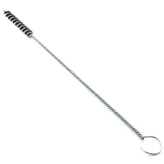 Brush Research Mfg. - 1/4" Diam Helical Steel Tube Brush - Single Spiral, 0.006" Filament Diam, 2" Brush Length, 10" OAL, 0.14" Diam Galvanized Steel Shank - Eagle Tool & Supply