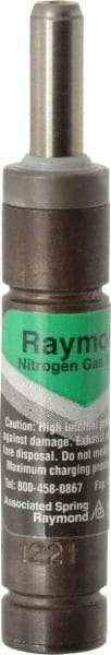 Associated Spring Raymond - 12mm Diam, 15mm Max Stroke, Green Nitrogen Gas Spring Cylinder - 55mm Body Length, 72mm OAL, 40 Lb Full Stroke Spring Force, 1,050 psi Initial Charge - Eagle Tool & Supply