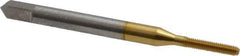 Balax - #1-72 UNF H2 Thread Limit Bottoming Thread Forming Tap - High Speed Steel, TiN Finish, 1-11/16" OAL, 3/8" Thread Length, Right Hand Thread, Series BXB - Eagle Tool & Supply