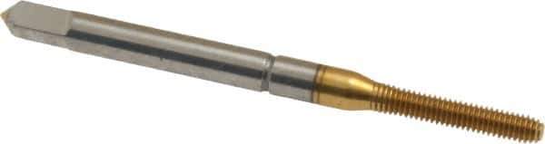 Balax - #3-56 UNF H2 Thread Limit Bottoming Thread Forming Tap - High Speed Steel, TiN Finish, 1-13/16" OAL, 1/2" Thread Length, Right Hand Thread, Series BXB - Eagle Tool & Supply