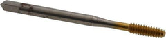 Balax - #6-32 UNC H4 Thread Limit Bottoming Thread Forming Tap - High Speed Steel, TiN Finish, 2" OAL, 11/16" Thread Length, Right Hand Thread, Series BXB - Eagle Tool & Supply