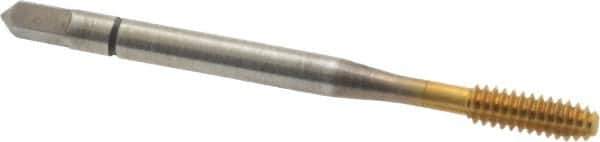 Balax - #6-32 UNC H7 Thread Limit Bottoming Thread Forming Tap - High Speed Steel, TiN Finish, 2" OAL, 11/16" Thread Length, Right Hand Thread, Series BXB - Eagle Tool & Supply