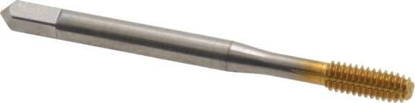 Balax - #8-32 UNC H10 Thread Limit Bottoming Thread Forming Tap - High Speed Steel, TiN Finish, 2-1/8" OAL, 3/4" Thread Length, Right Hand Thread, Series BXB - Eagle Tool & Supply