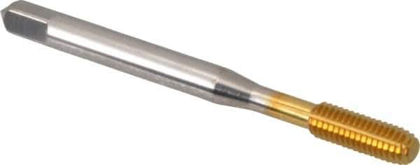 Balax - #10-32 UNF H7 Thread Limit Bottoming Thread Forming Tap - High Speed Steel, TiN Finish, 2-3/8" OAL, 7/8" Thread Length, Right Hand Thread, Series BXB - Eagle Tool & Supply