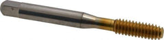 Balax - 1/4-20 UNC H7 Thread Limit Bottoming Thread Forming Tap - High Speed Steel, TiN Finish, 2-1/2" OAL, 1" Thread Length, Right Hand Thread, Series BXB - Eagle Tool & Supply