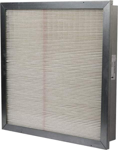 Made in USA - 24" Noml Height x 24" Noml Width x 4" Noml Depth, 85% Capture Efficiency, Wireless Pleated Air Filter - MERV 13, Microfiberglass Paper, Integrated Metal Frame, 500 Max FPM, 2,000 CFM, For Any Unit - Eagle Tool & Supply