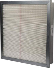 Made in USA - 24" Noml Height x 24" Noml Width x 4" Noml Depth, 85% Capture Efficiency, Wireless Pleated Air Filter - MERV 13, Microfiberglass Paper, Integrated Metal Frame, 500 Max FPM, 2,000 CFM, For Any Unit - Eagle Tool & Supply
